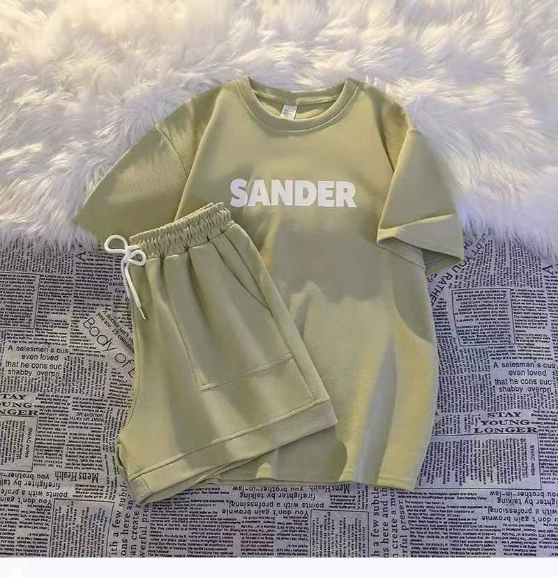 Summer childrens clothing set letter printed short sleeved T-shirt and shorts 2-piece set childrens topT250327