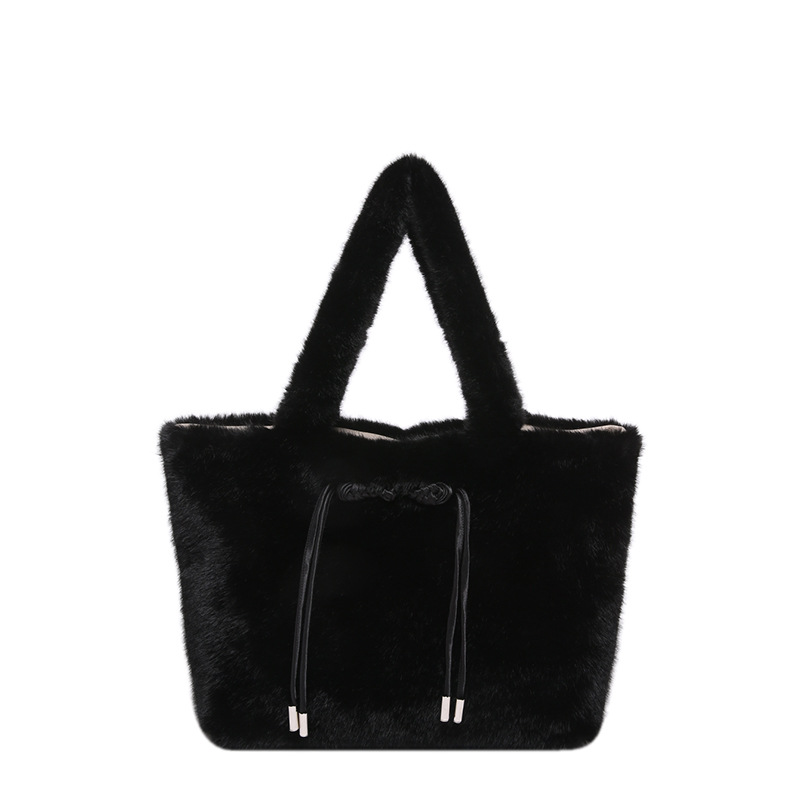 free shipping new tote Bag Plush File bag Ladies literary square hand held on one shoulder