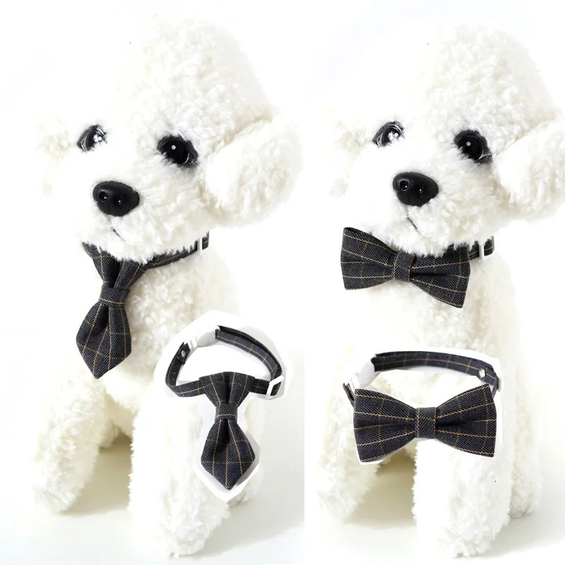 Pet Bow Tie Adjustable Cat Neck Tie Puppy Costume Breakaway Small Dogs Bowtie Collar Cats Grooming Ties Party Accessories 250326