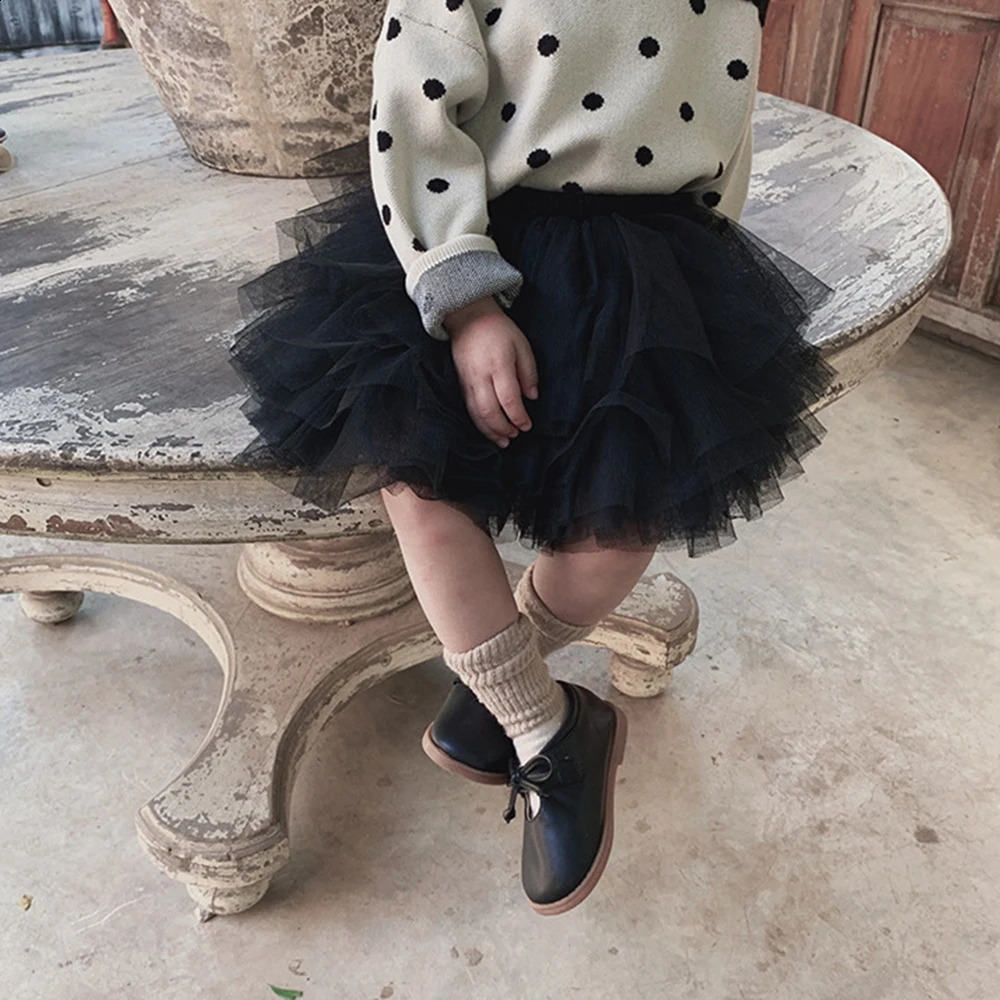 Little Skirts Black Fluffy Toddler Chiffon Princess Ball Dress Pettiskart Ballet Childrens PartyBirthday Skiing 17T 250312