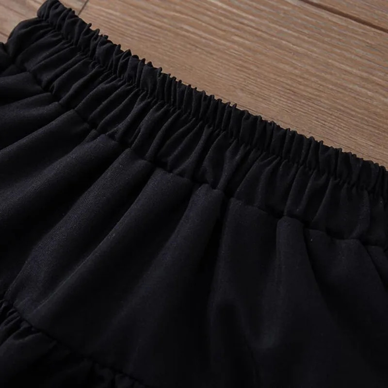 3-12 Years School Girls White Black High Waist Pleated Skirt Toddler Teenage Girl Short Skirts Kids Skirts Children Clothes 250326