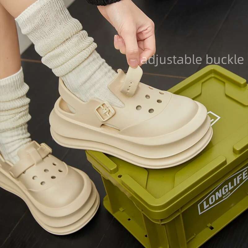 Women Elegant Summer EVA Garden Shoes Ladies Casual Cool Anti-slip Holes Sandals Female Home Indoor Outdoor House Footwear