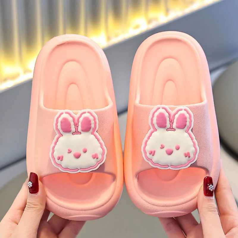 Slipper Cartoon rabbit bear boy girl slider summer EVA soft bottom slider childrens indoor non slider childrens beach shoes S25326