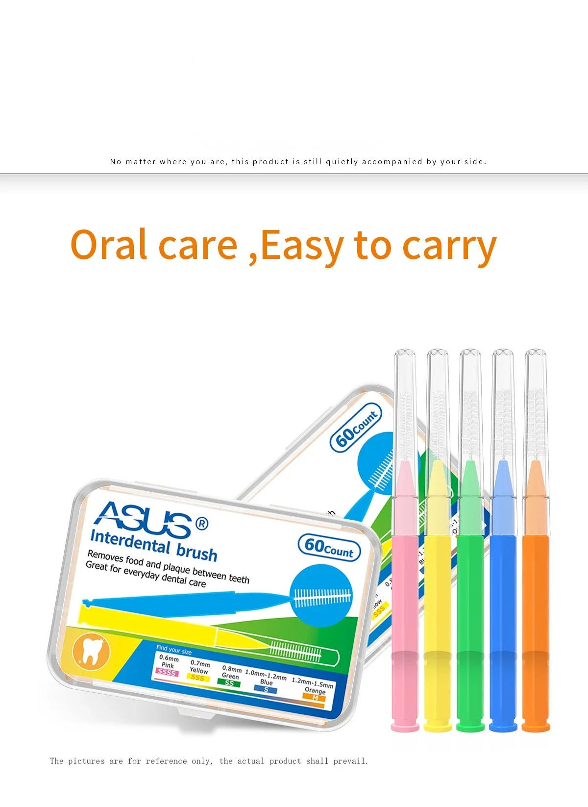 60pcs 04mm15mm interdental brush healthcare cleaner orthodontic toothbrush oral hygiene tools 250325