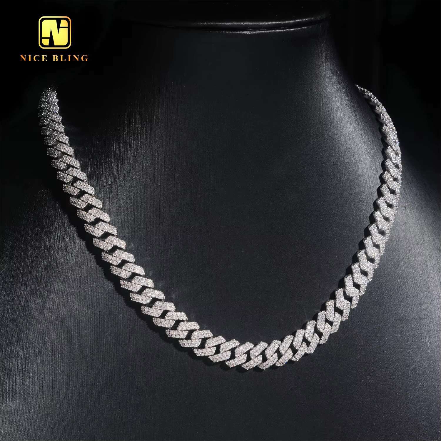 Sale Promotion 10mm Fine Jewelry Iced Out Diamond Cuban Link Chain Hip Hop Jewelry VVS Moissanite Bracelet Necklace for Men