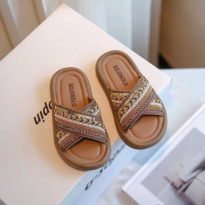 Slipper Baby child girl summer beach slide toddler ethnic style open toe slide S25326