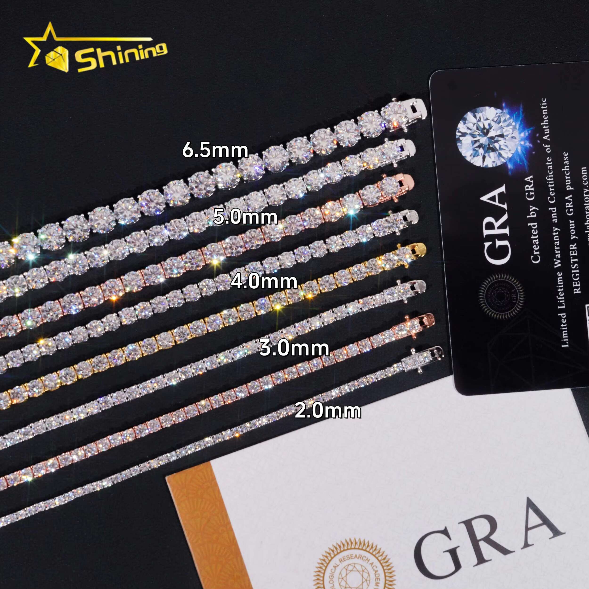 Hot Sale Classic Basket Prong Setting 925 Silver VVS Diamond Bracelet Necklace Moissanite Tennis Chain