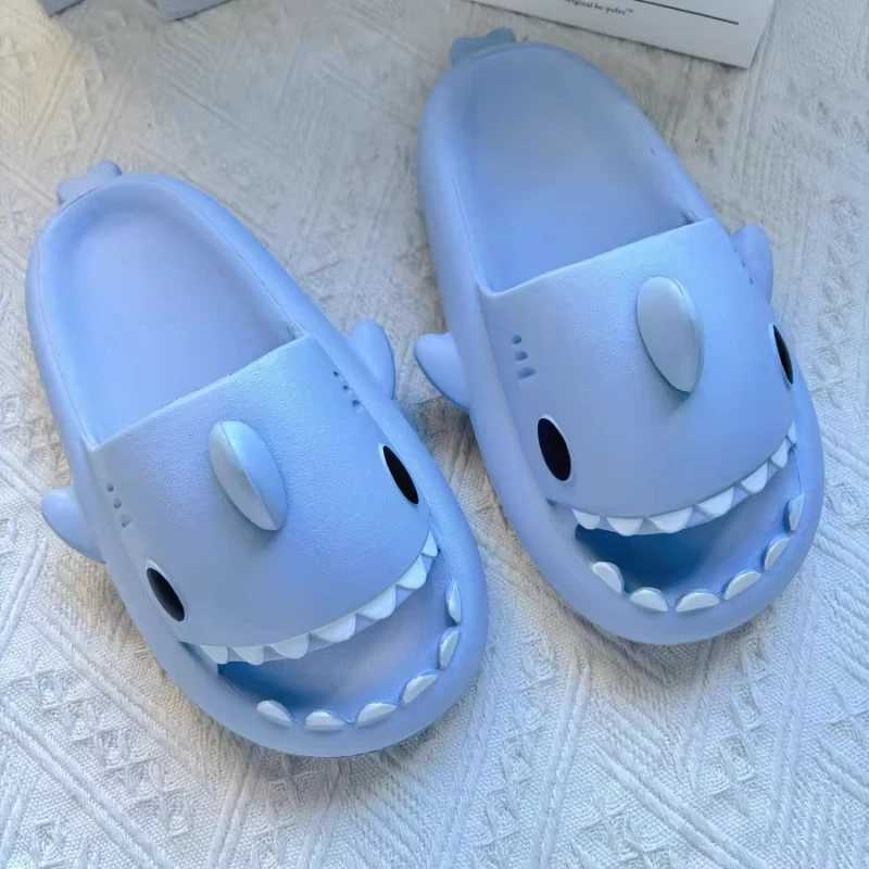 Slipper Evshine fashion cartoon shark slider suitable for childrens cute open toe childrens house slider outdoor beach shark sandals for boys and girl