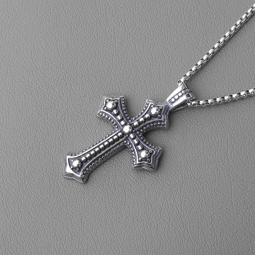 Retro Hip Hop Titanium Cross Necklace - Essential Punk Pendant for Trendy Men