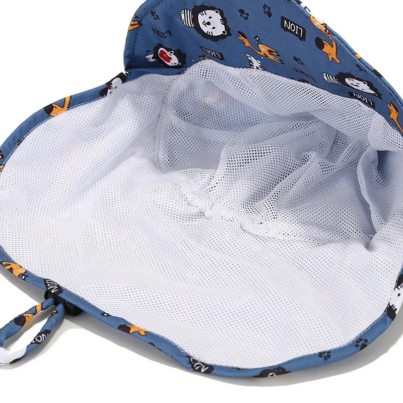 Panama Summer bucket Hat for Boys Girls Cartoon Breathable Mesh Childrens Beach Shawl Sun Hat Kids UV Protection Cap 250326