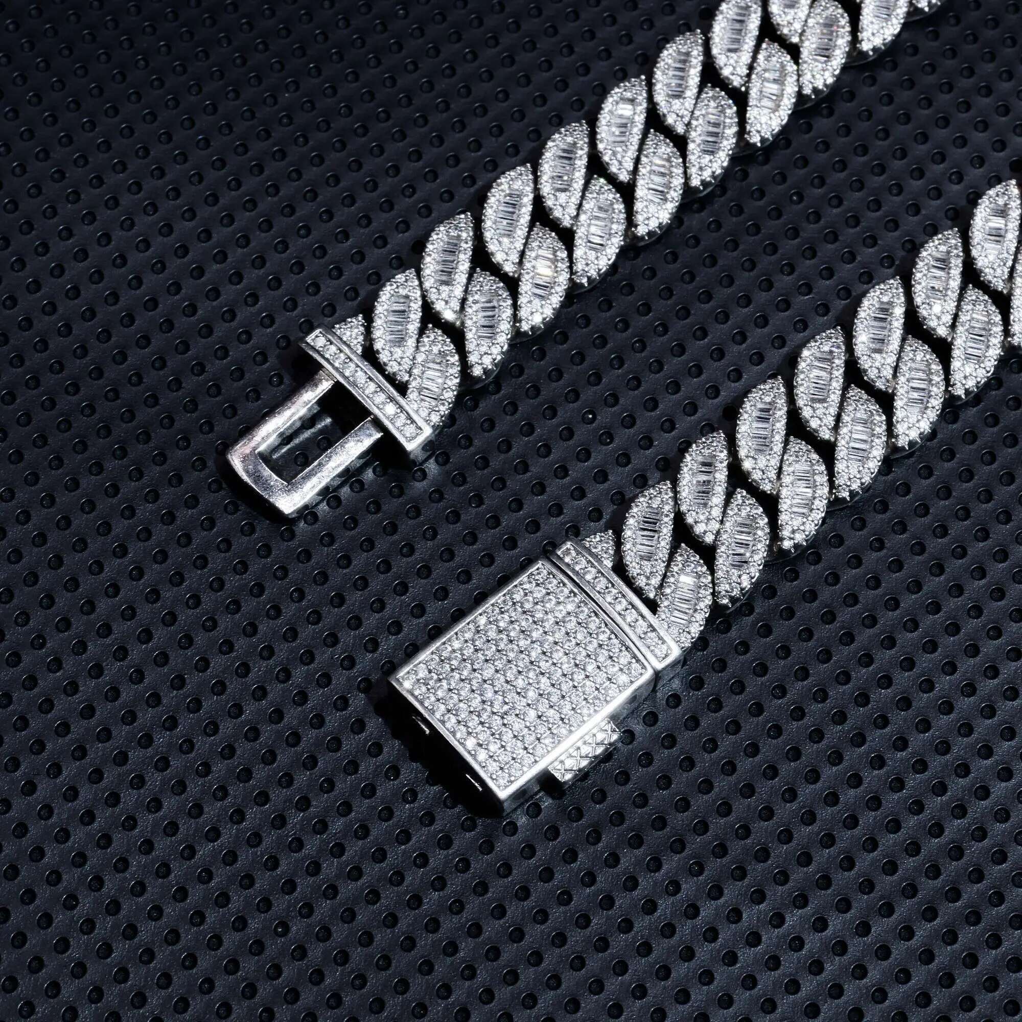 16mm Moissanite Chain Hip Hop Jewelry Men Necklace Vvs Hip Hop Sterling Silver 925 Jewellery Luxury Cuban Link Chain