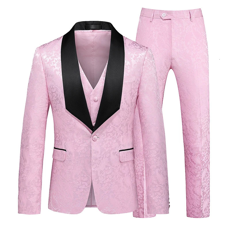 Mens Large Size SetVestMens Solid Color Business Banquet Trend Wedding Three Piece Set 250326