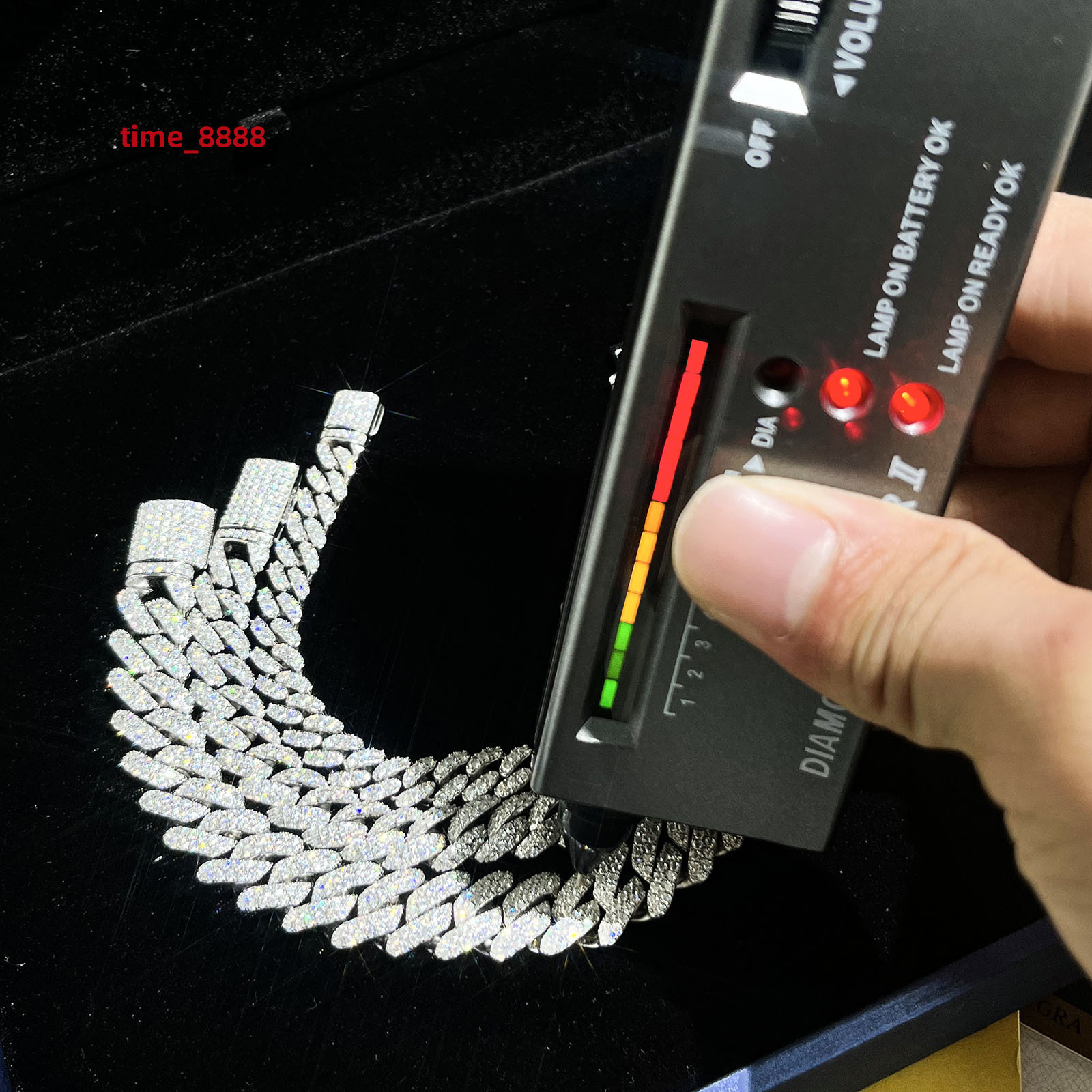 In Stock 6MM 8MM 10mm 12mm 15mm Hip Hop 925 Silver Cuban Necklace Bracelet Iced Out D VVS Moissanite Cuban Link Chain