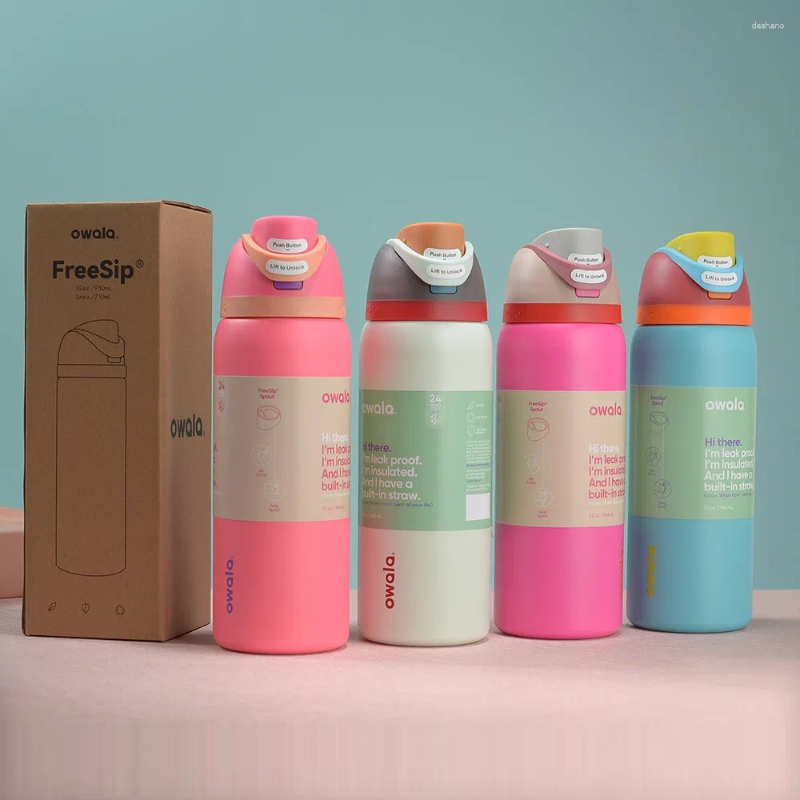 Water Bottles Insulated Stainless Steel Bottle With Straw BPA-Free Sports Thermoses Drinkware Thermo CUP