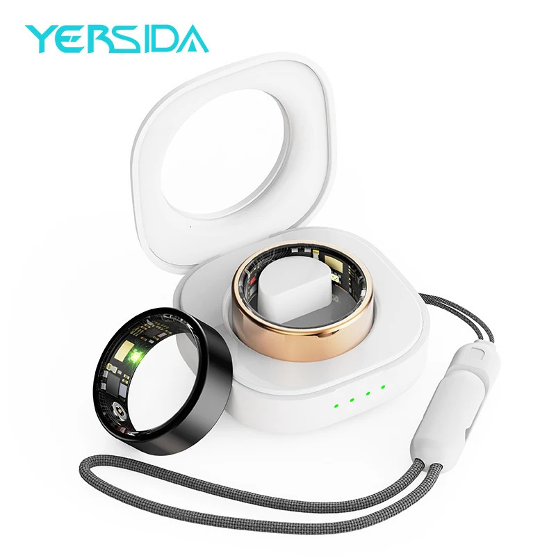 YERSIDA R11M Health Smart Ring W/Charging Box Sleep Monitoring Heart Rate Blood Oxygen Monitor Sports Waterproof Remote Control Camera 250322