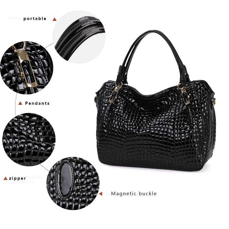 Aidrani Light Fashion Cowhide Women's Handbag Black Everyday Versatile Crossbody Tote Bag