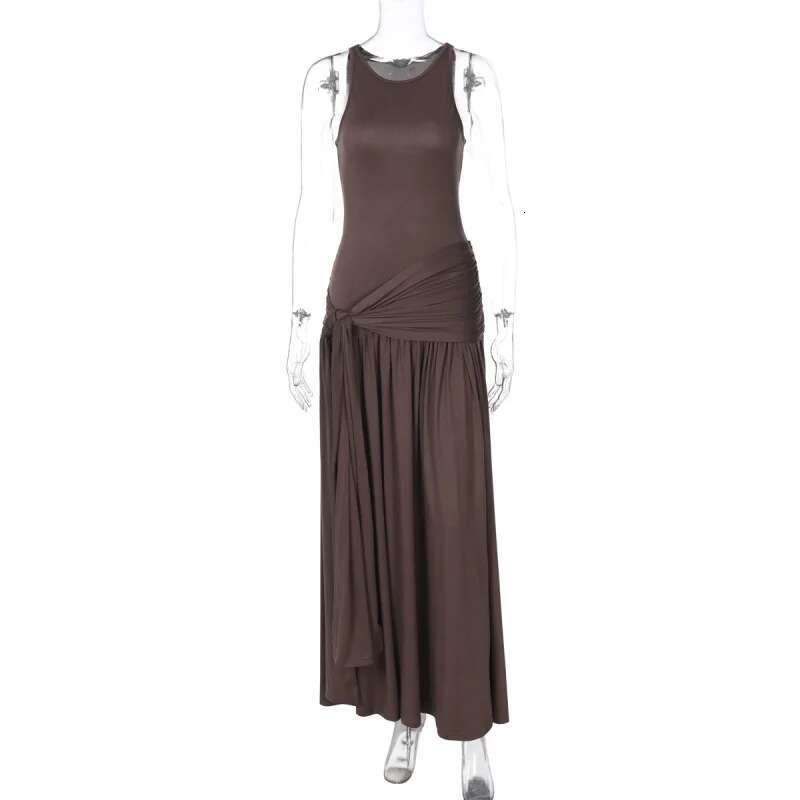 Dongdumaoyi Spring New Fashion Patchwork Ribbon Ruffle Slim Fit Street Style Solid Color Midi Women Dress