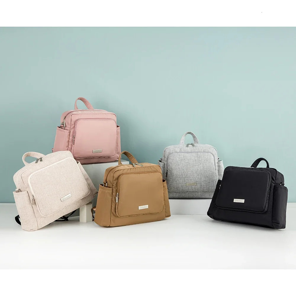 Soboba Diaper Bags for Mother Waterproof Large Capacity Solid Polyester Diaper Backpacks Travel Bag for born Baby 250326