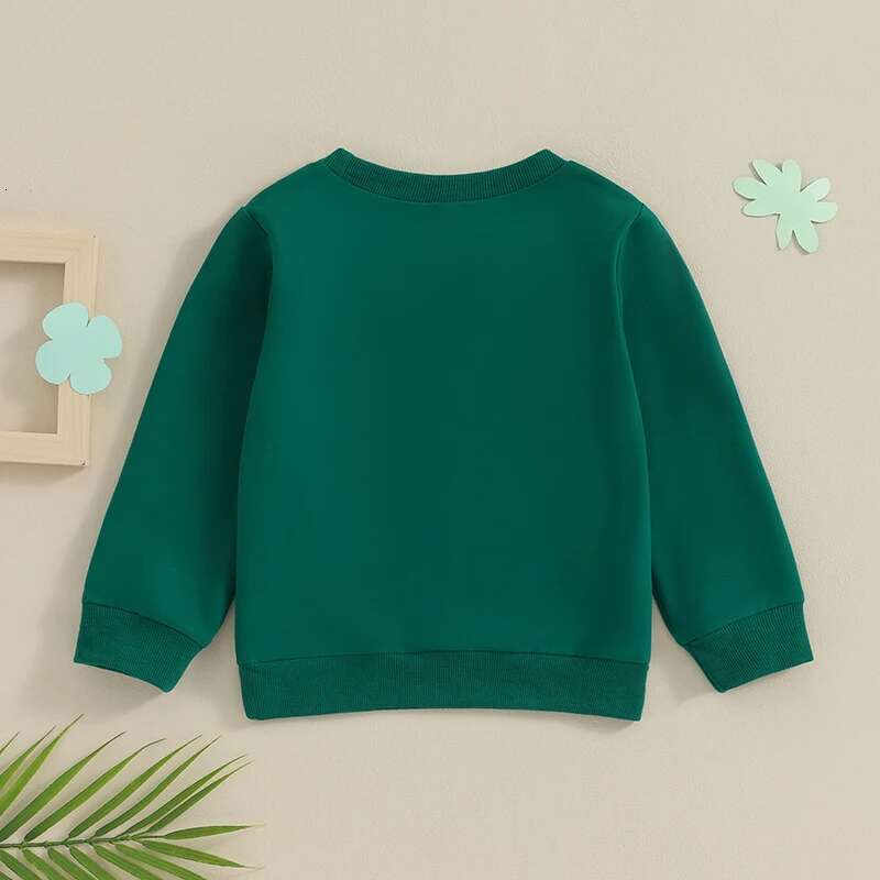 Ddmyshoesvip Children Day Hoodie Shamrock Print Green Pullover Sweatshirt Long Sleeve Top For Kids Toddler Boy Girl Cute