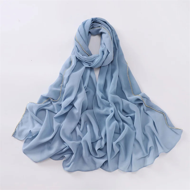 Water Diamond Chiffon Headscarf Veil Ramadan Long Scarf Necklace Shawl Womens Sunscreen Headscarf Outdoor Windproof Headscarf Packaging 250322