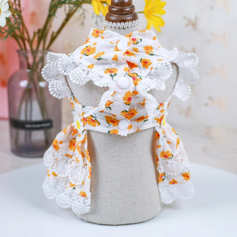 Summer Pet Clothes Cat Lace Dresses for Cats Gotas Flower Sphynx Dog Princess Dress Skirt Kitten mascotas Clothing vetement chat 250326