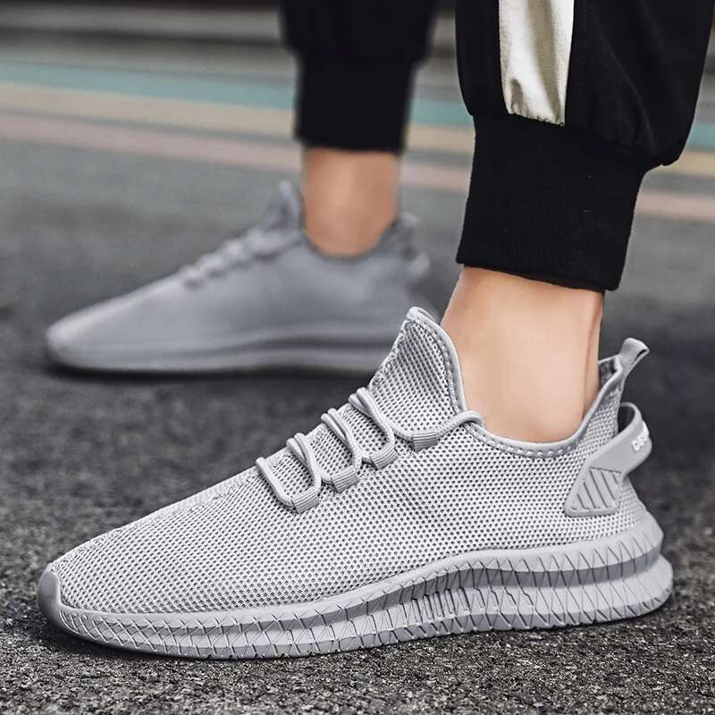 Fashion Summer New Lightweight Casual Shoes Breathable Lace Up Male Walking Sneaker Anti-slip Men's Flats Outdoor Tennis Shoe