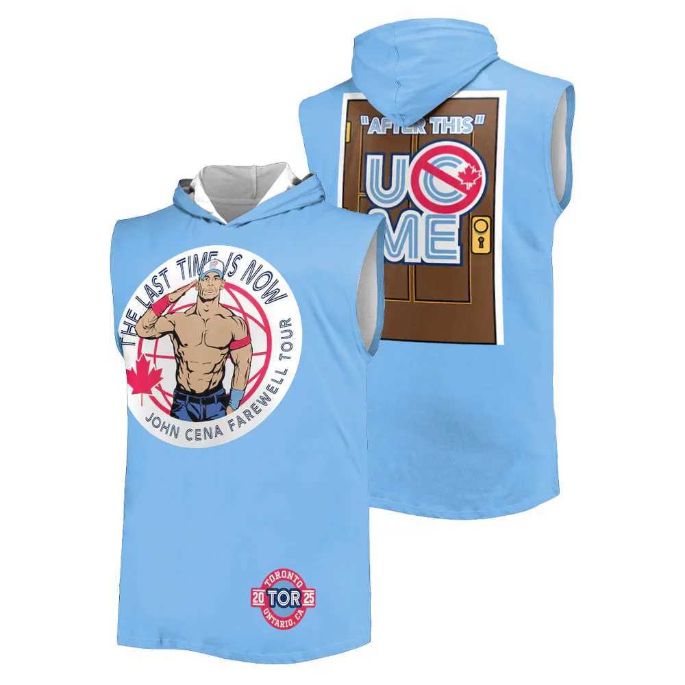 Mens Light Blue John Cena Farewell Tour 2025 Toronto Tank Top New Boxing Exhibition Outdoor Hoodie Mens Top X250327