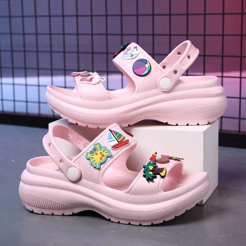 Sandals for Women Korean Wedge Platform High Heels Ladies Shoes Outdoor Beach Peep Toe Non-slip Sandalias De Mujer