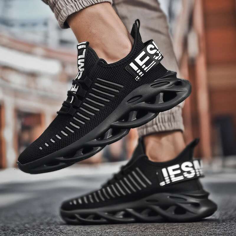 Running Lightweight Comfortable Sneakers Breathable Mesh Non Slip Sport Shoes Walking White Rubber Sole Men