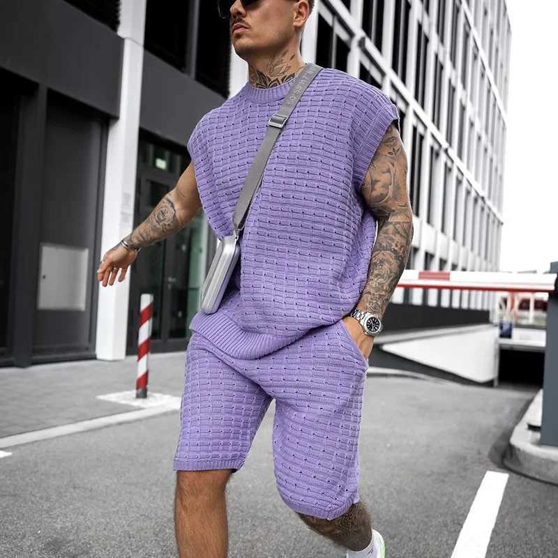 European and American Summer Mens Casual Sleepless Top Shorts Fashion Set Street Casual Mens S-3XLXJ250326
