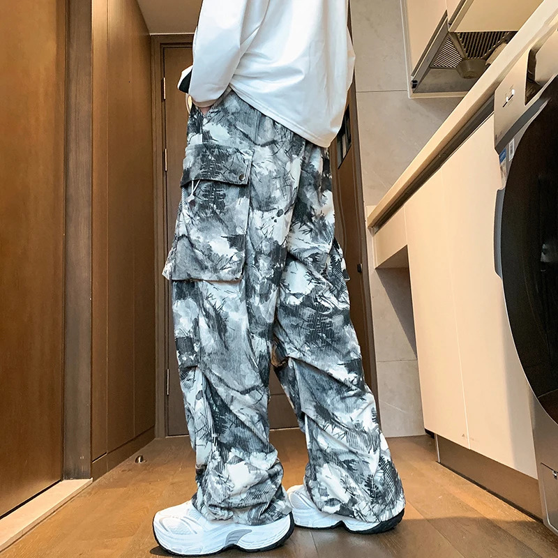 Mens workwear pants loose fit casual Trouser American style streetwear Spring and Autumn Baggy Hosen Jogger mens Korean 250327