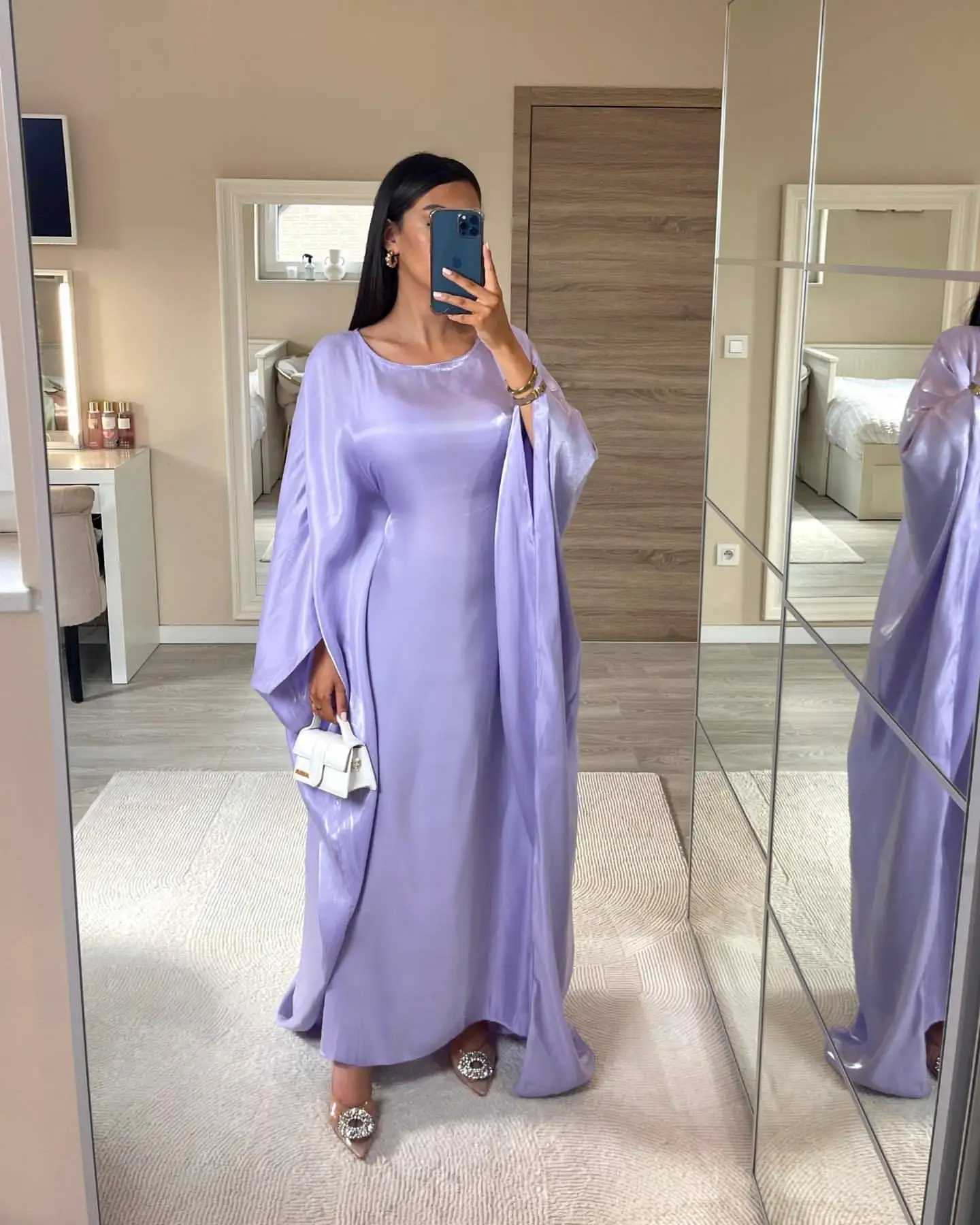 Marocain Kaftan Women Batwing Slve Modest Dress Dubai Turkey Abaya Eid Mubarak Djellaba Islam Jalabiya Prayer Garemnt Ramadan X250514