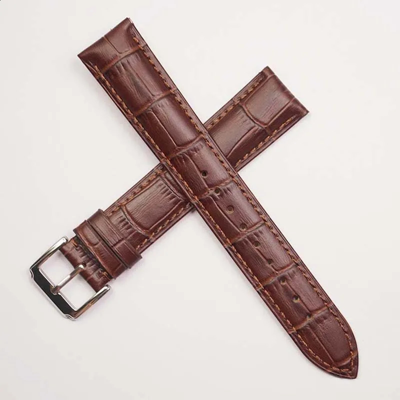 Extended Genuine Leather watchband for any watches strap black brown 20mm 21mm 22mm XL size 13590mm cow leather wrist band 250324