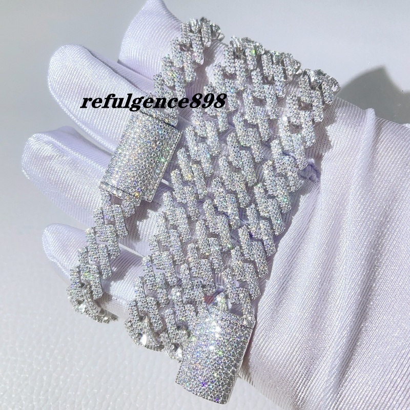 Gra Certificated Pass Diamond Tester Iced Out Hip Hop 10mm Vvs Moissanite Cuban Necklace