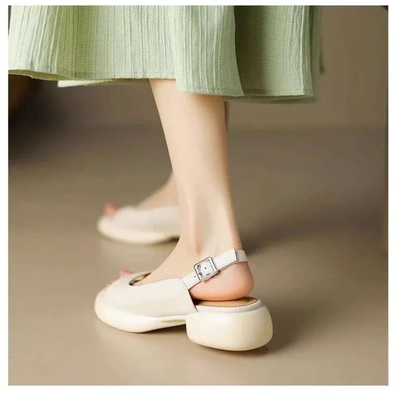 Women Sandals Summer Casual Round Toe Soft Shoes Fashion Solid Slip On Sgback Anti Slippery atos De Mujer