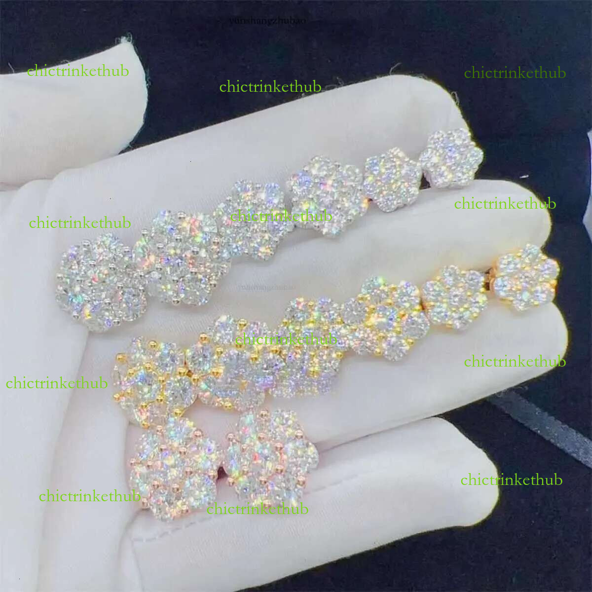 Zuanfa Top Selg Pass Dia Tester Fine Jewelry Sier 8mm 12mm wer Vvs Moissanite Stud Earrings