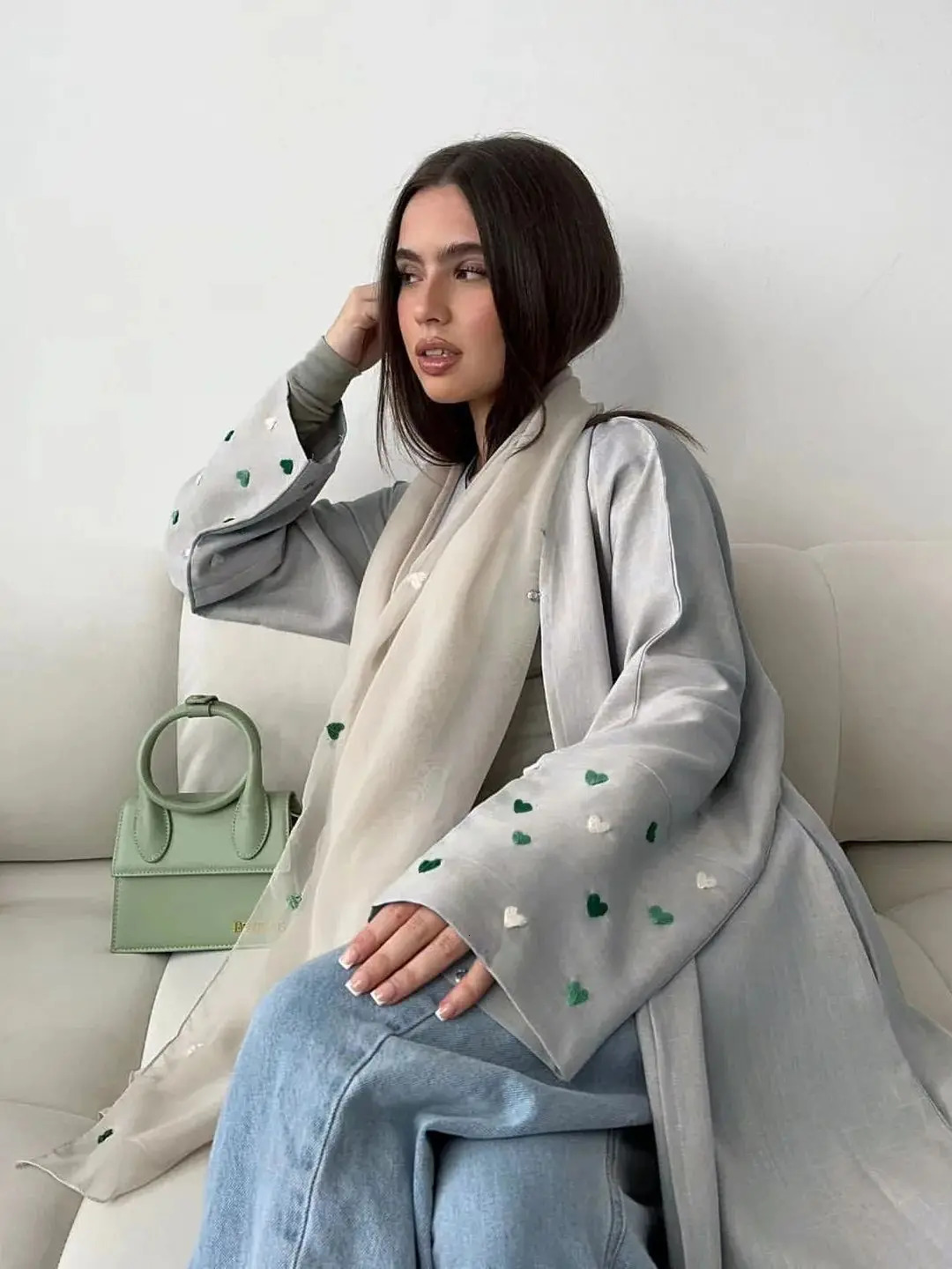Love y kimono with oversized Muslim robe Abaya syari female fulllength worship service wy1926 250326