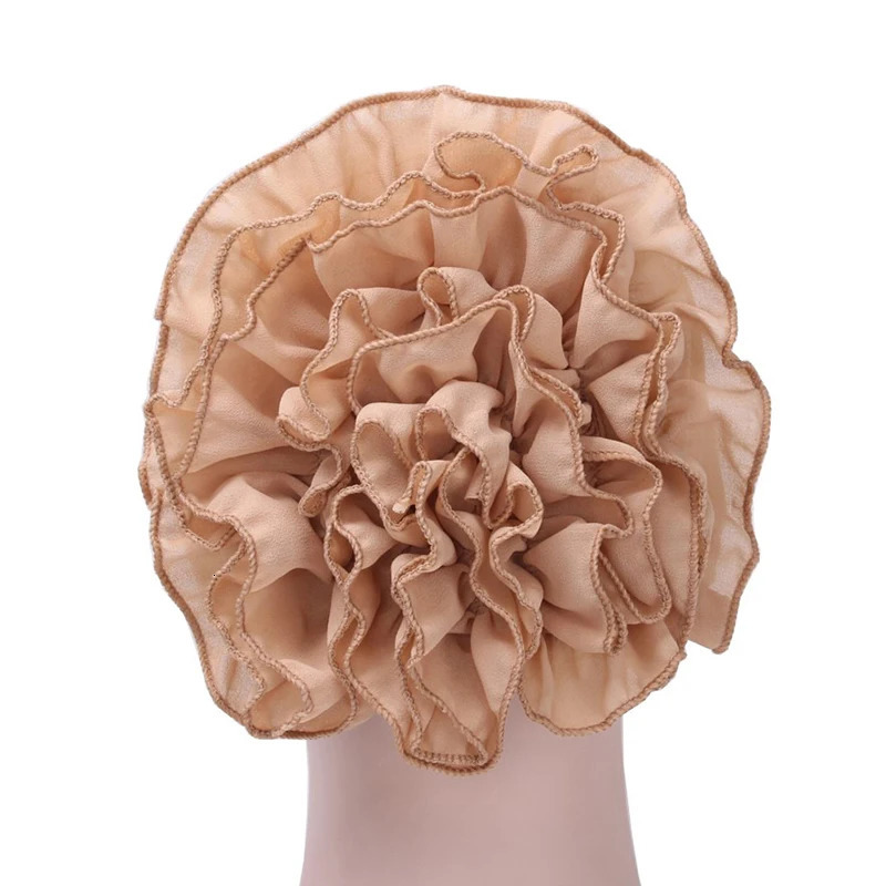 1 piece of womens floral hair with hat turbo hair accessories elastic cloth chemical bean womens Muslim solid hair shedding scarf and hat 250322