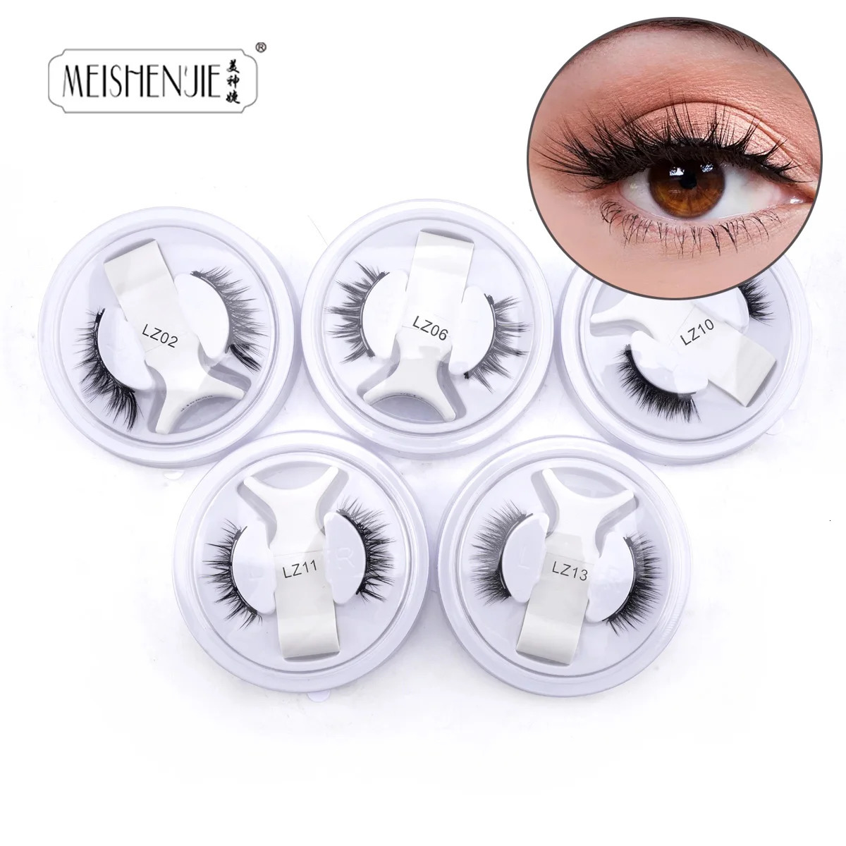 Wholesale 5 Pair Magnetic Eyelashes Kit Natural Long False Eyelashes with Magnetic Eyelashes Tweezers Set Makeup Tool 250324