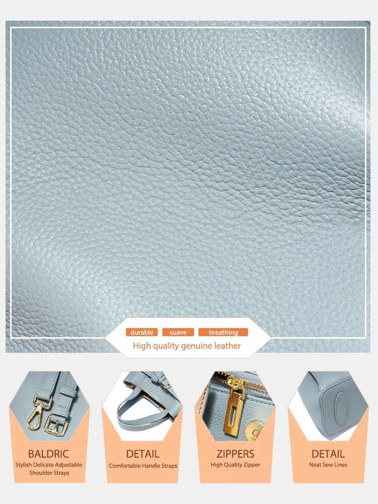 Zency Genuine Leather Top-Handle For Women Designer Crossbody Bag Zipper Purse Elegant OL Handbag 2024 New Shoulder