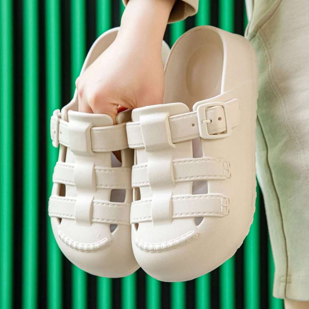 Fashion Hollow Out Platform Sandals Women Summer Thick Bottom EVA Clogs Garden Shoes Woman Buckle Strap Non Slip Slippers