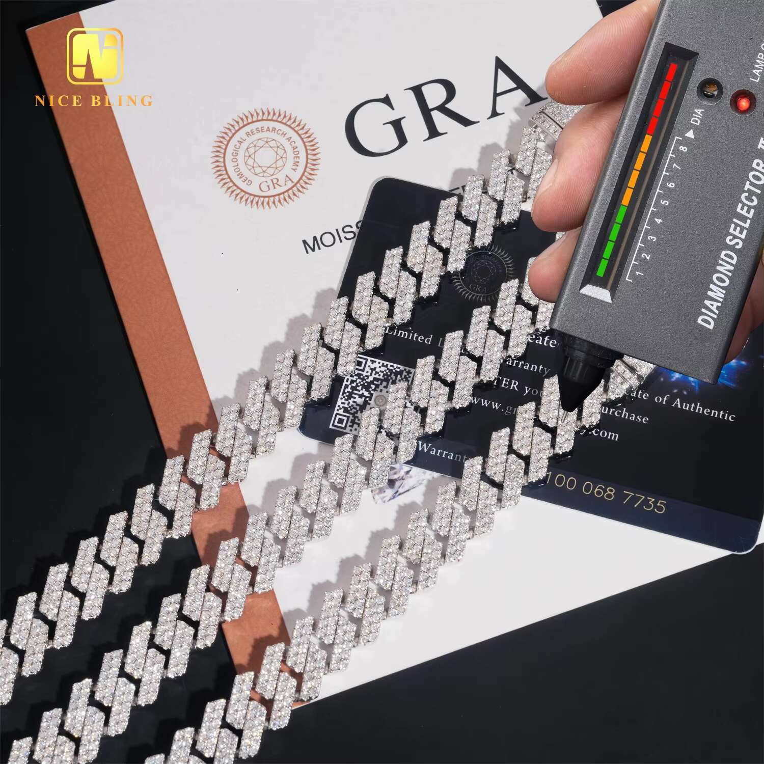 Custom 13mm Hip Hop Jewelry Necklace Iced Out Diamond Cuban Link Chain 925 Sterling Silver Moissanite Necklace Bracelet Men