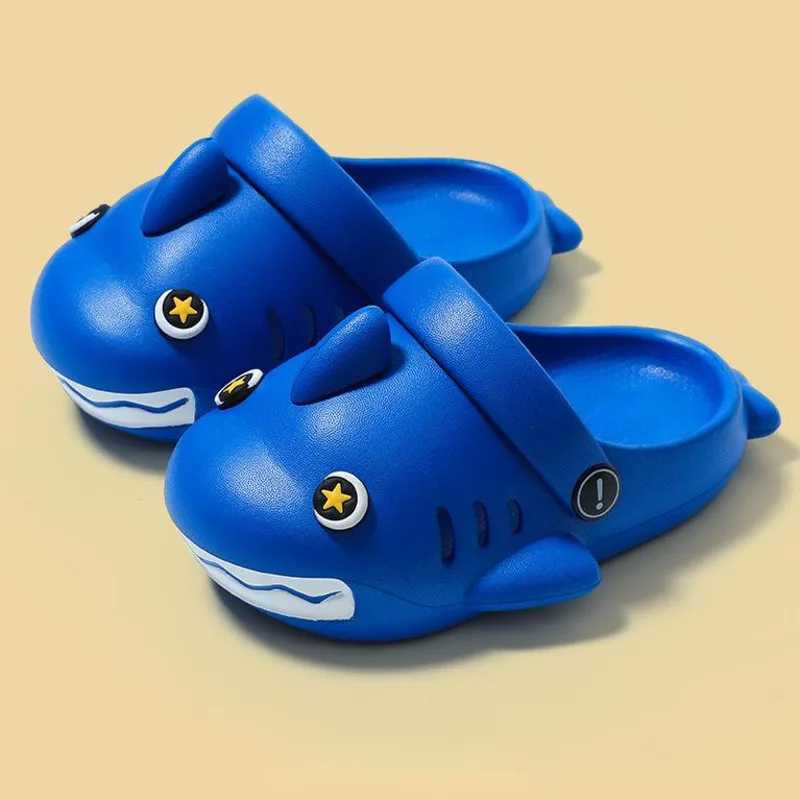Slipper Childrens slide cartoon shark EVA boys and girls outdoor chloroprene rubber shoes summer waterproof soft sole childrens slide S25326