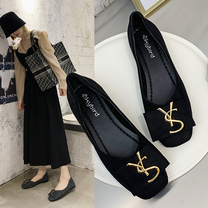 free Shipping Designer Low heeled thick heeled slippers Flat sole shoes Square headed shallow mouth sandals One kick dragging NEW 2025