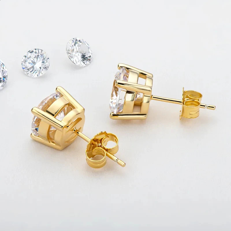 DJMAX 0.5-2ct Diamond Stud Earrings for Women Original 925 Sterling Silver Ladys Earring 2024 250318