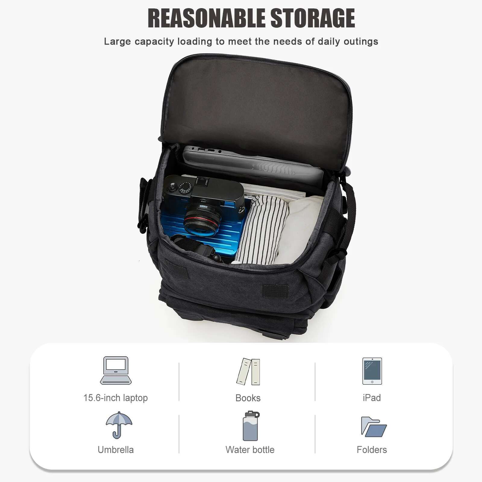 Camera Men Travel College Waterproof Laptop Bag For Women Fashion Business Work Casual Hiking Backpack