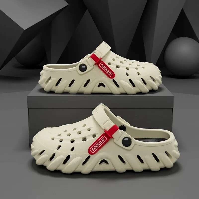Men Fashion Platform Sandals Summer Comfy EVA Clogs Hollow Out Breathable Garden Shoes Man Thick Sole Non Slip Beach Slides
