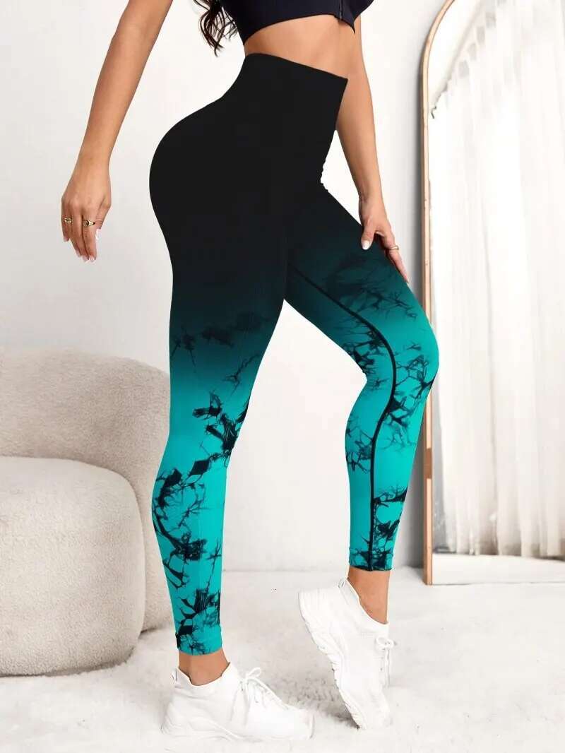 Yoga Pants Women Seamless Push Up Sports Fiess Joggings High Waist Gym Workout Scrunch Tie Dye Running Leggings