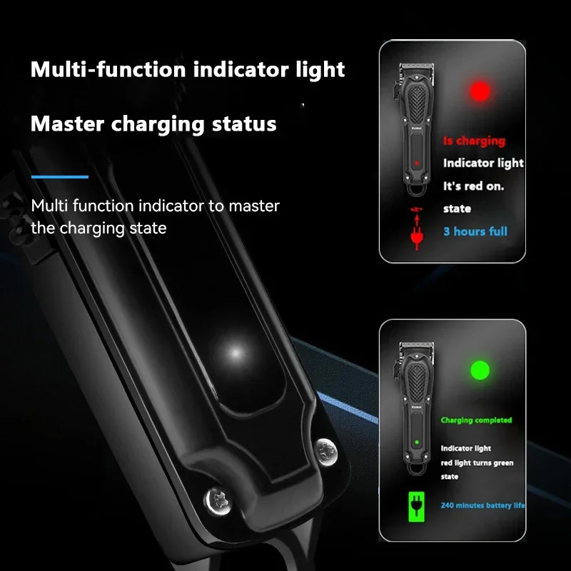 Kemei 1071 Electric Hair Clipper UBS Rechargeable Cordless Beard Trimmer For Men Powerful Electric Hair Cutting Machine 250324