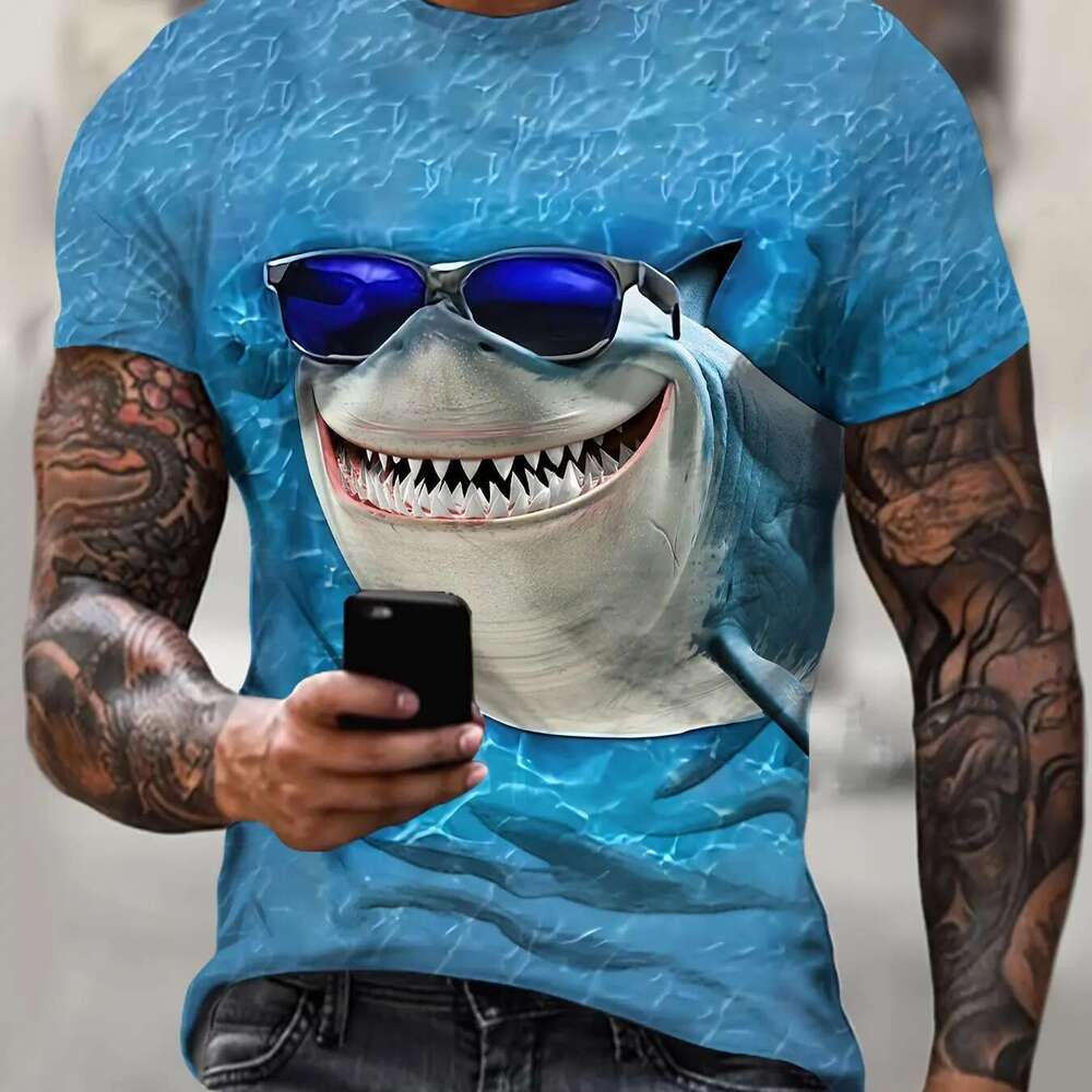 D animal eagle pattern men s printed T shirt fashionable short sleeved summer top clothing plus size